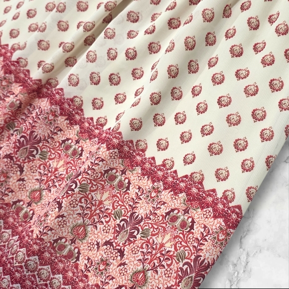 Charlotte Russe Short Sleeve Cream and Red Dress Size Small (S) C1 - Picture 5 of 9